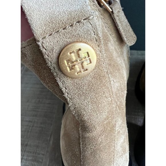 NWOB TORY BURCH Sierra Heeled Ankle Suede Square Toe size 8.5 - Picture 3 of 11